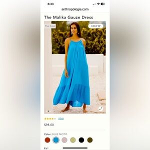 Anthropologie Malika gauze dress.